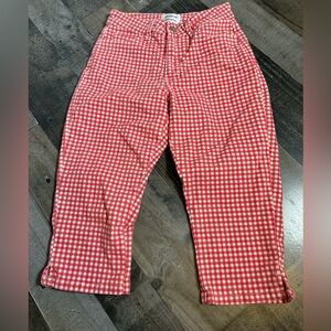 Red Gingham Women's Capris
